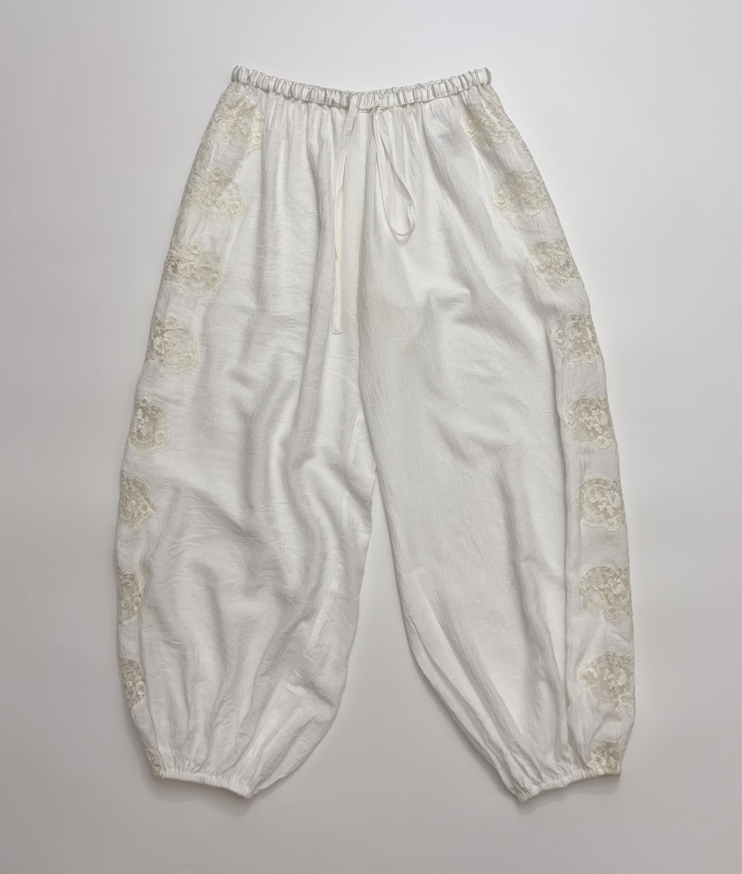 Sandro French Lace Patchwork Drawstring Casual Pants