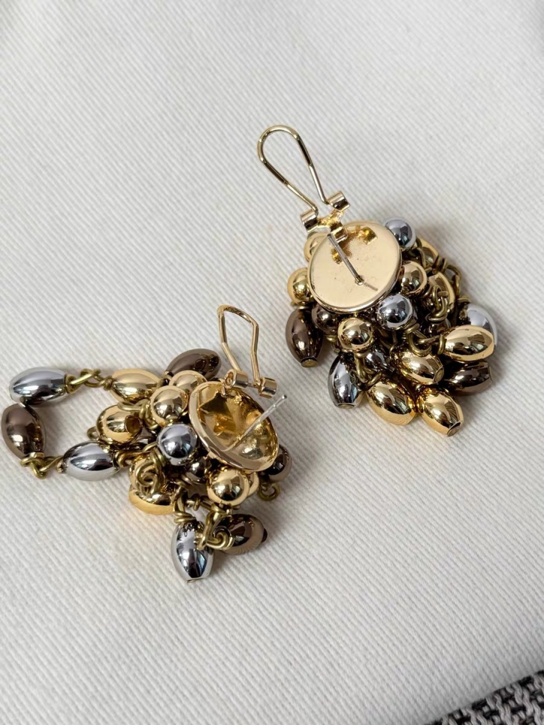 Lemaire SS26 Seed Collection Multi-Color Brass Beaded Asymmetric Earrings
