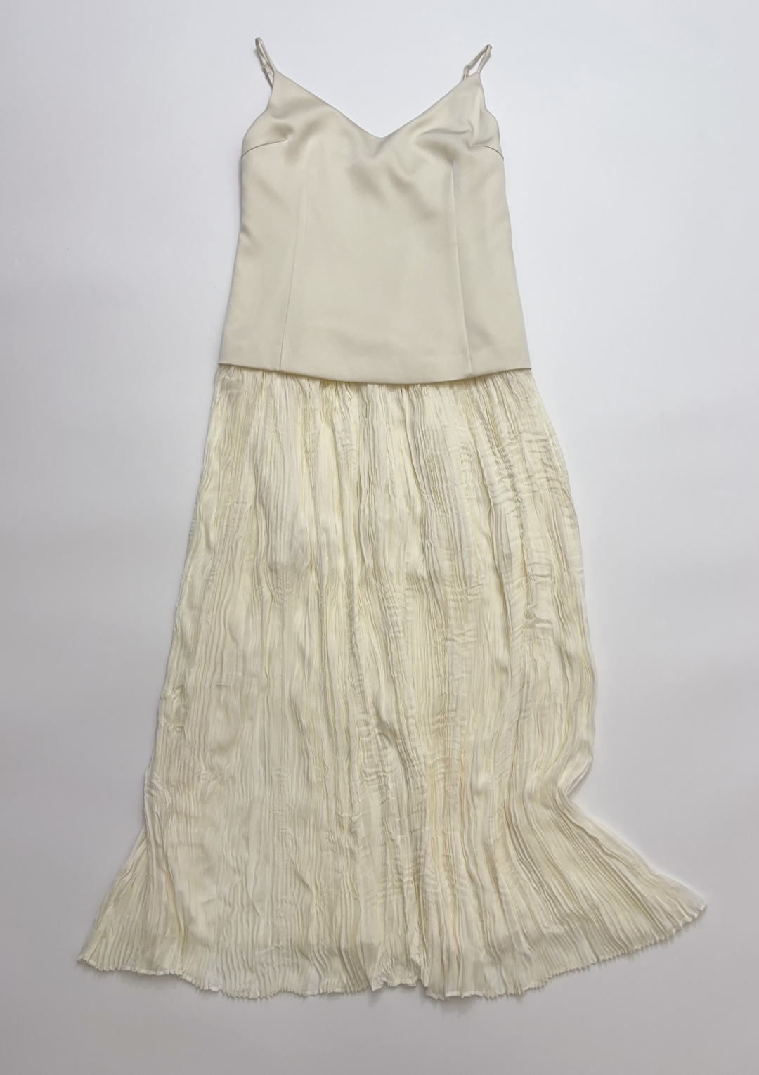 Sandro Patchwork Design Spaghetti Strap Pleated Dress