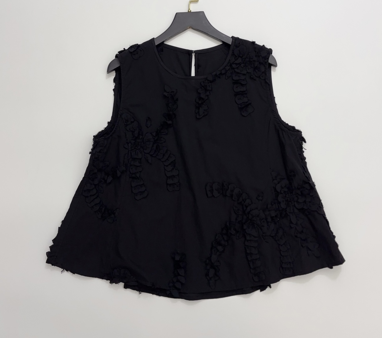 3D Floral Embroidery Pullover Round Neck Loose Sleeveless Vest