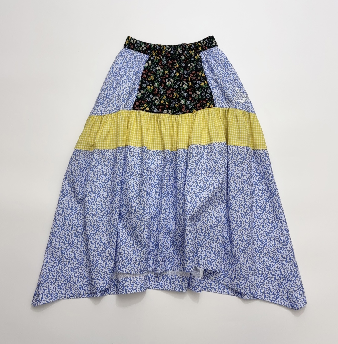 Vivienne Westwood Fabric Patchwork Design Elastic Waist Half Skirt