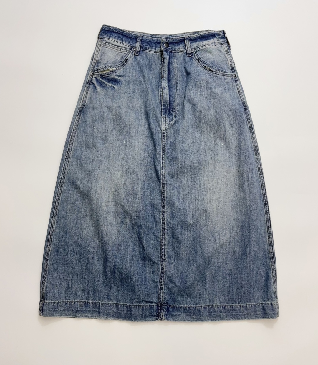 MM6 Maison Margiela MM6 Distressed Style Mid-Length Skirt with Four-Corner Stitching