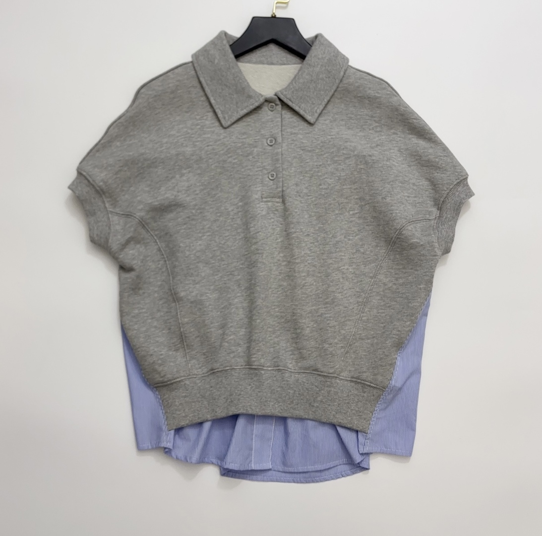 3.1 Phillip Lim Women's Lapel Polo Neck Patchwork Top