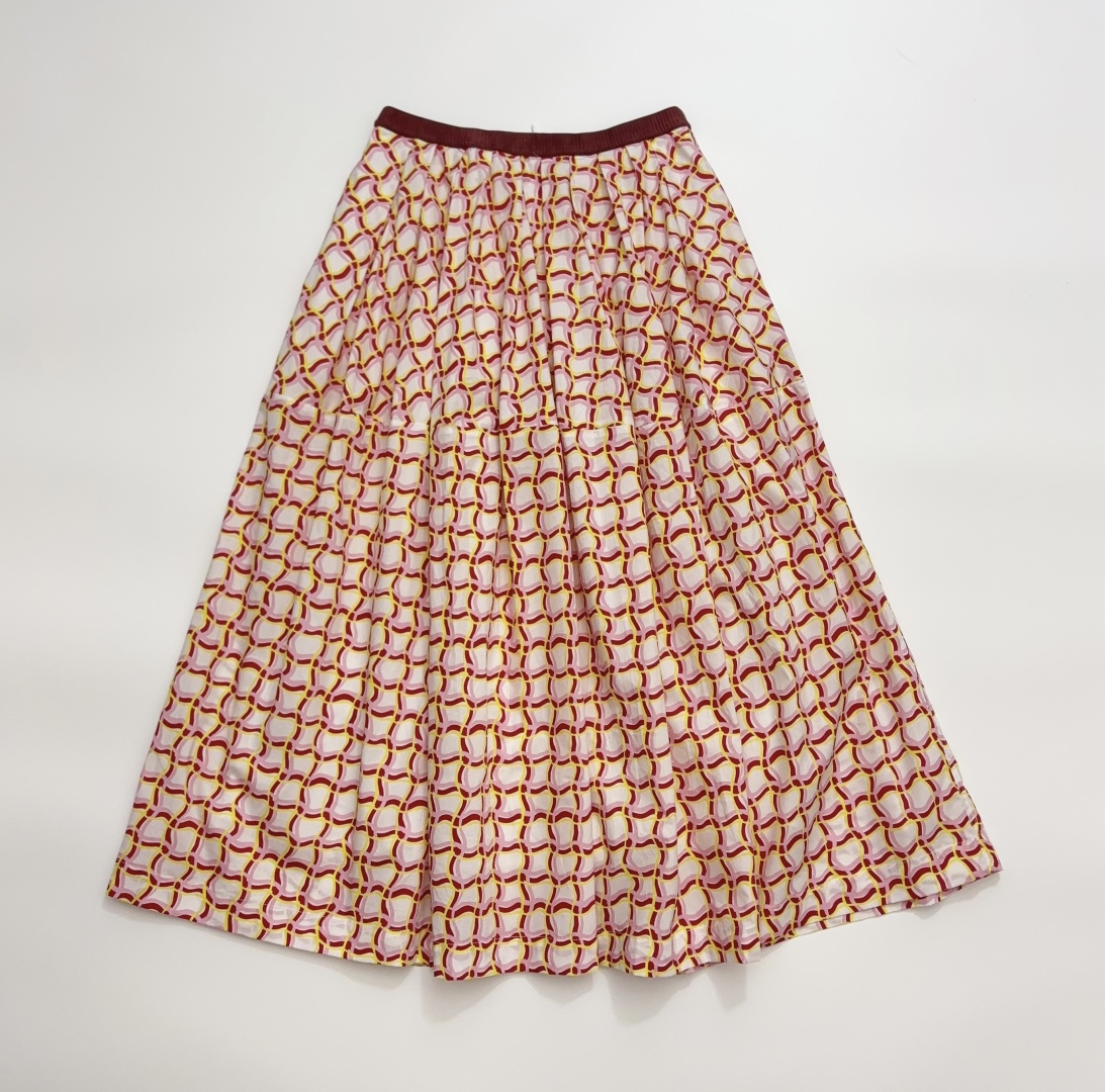 Marni Check Patchwork Design Versatile A-Line Skirt