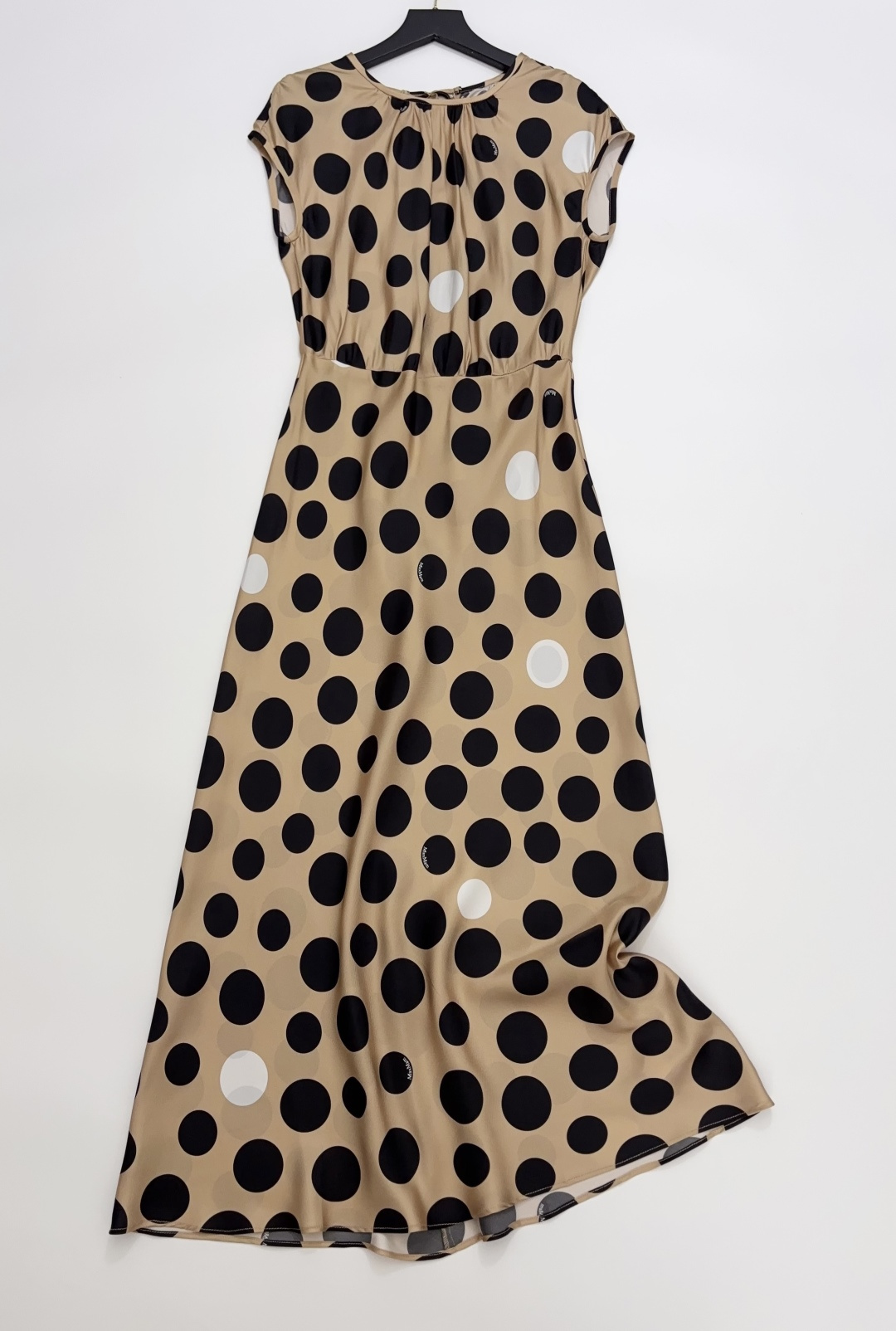 Max Mara Color Block Polka Dot Maxi Dress