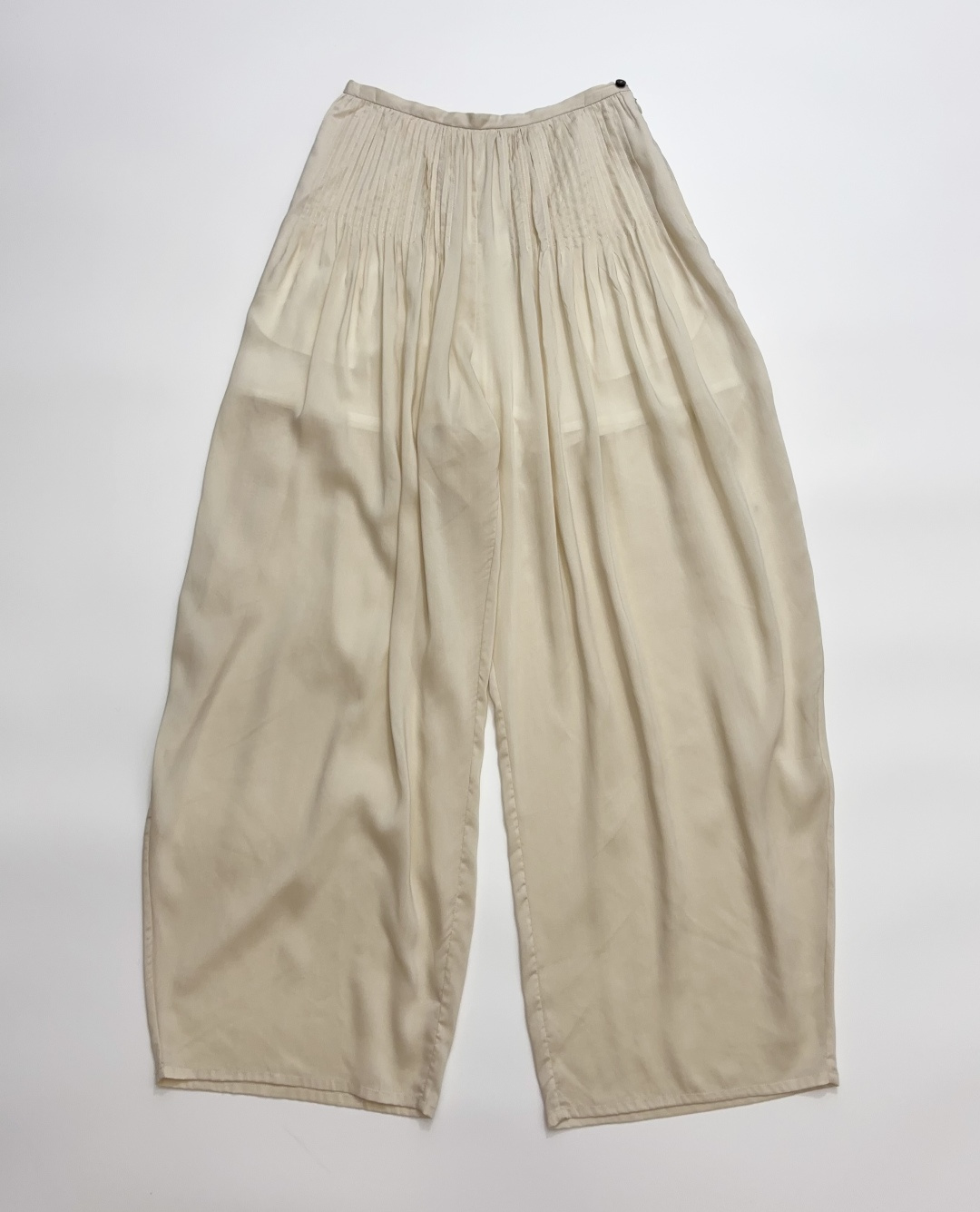 LAMRONS Elastic Waist Pleated Loose Casual Trousers 26 Spring/Summer