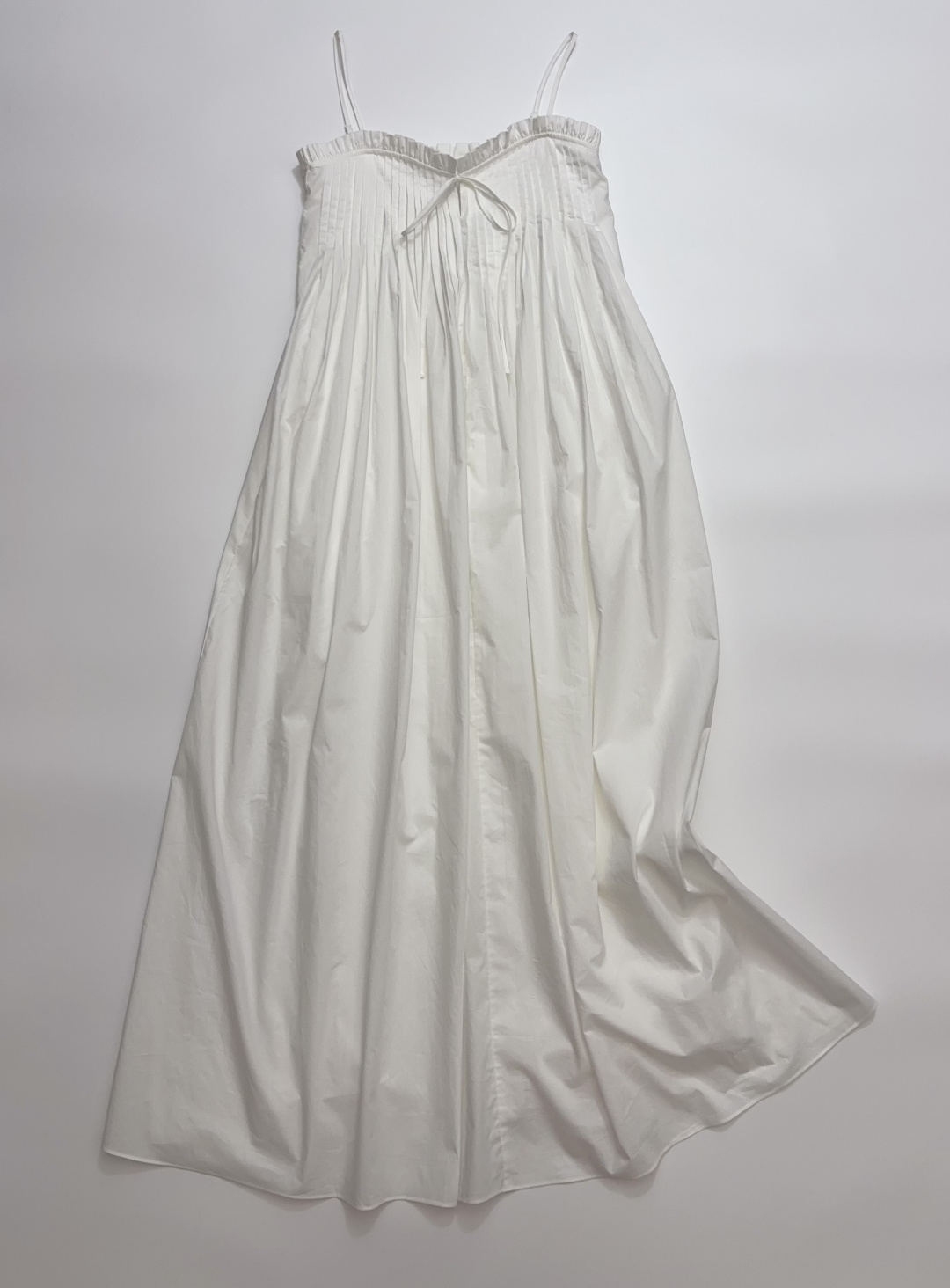Simple Lace Trim Clean Cut Solid Basic Sleeveless Cotton Maxi Dress