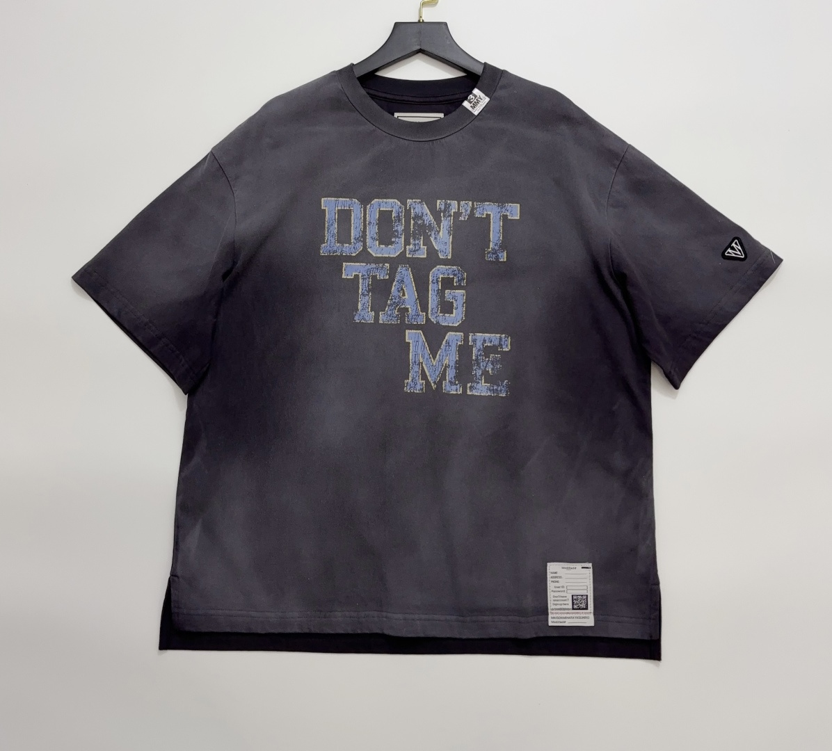 Maison Mihara Yasuhiro Distressed Letter Print Round Neck Loose Short-Sleeve T-Shirt