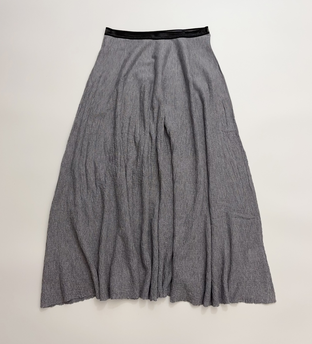 SWAYING SS26 Wool Pleated A-Line Long Skirt