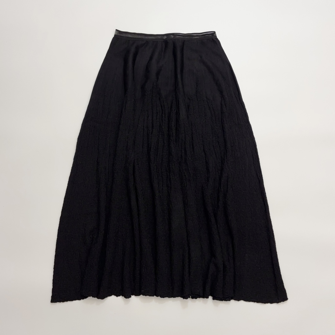SWAYING SS26 Wool Pleated A-Line Long Skirt