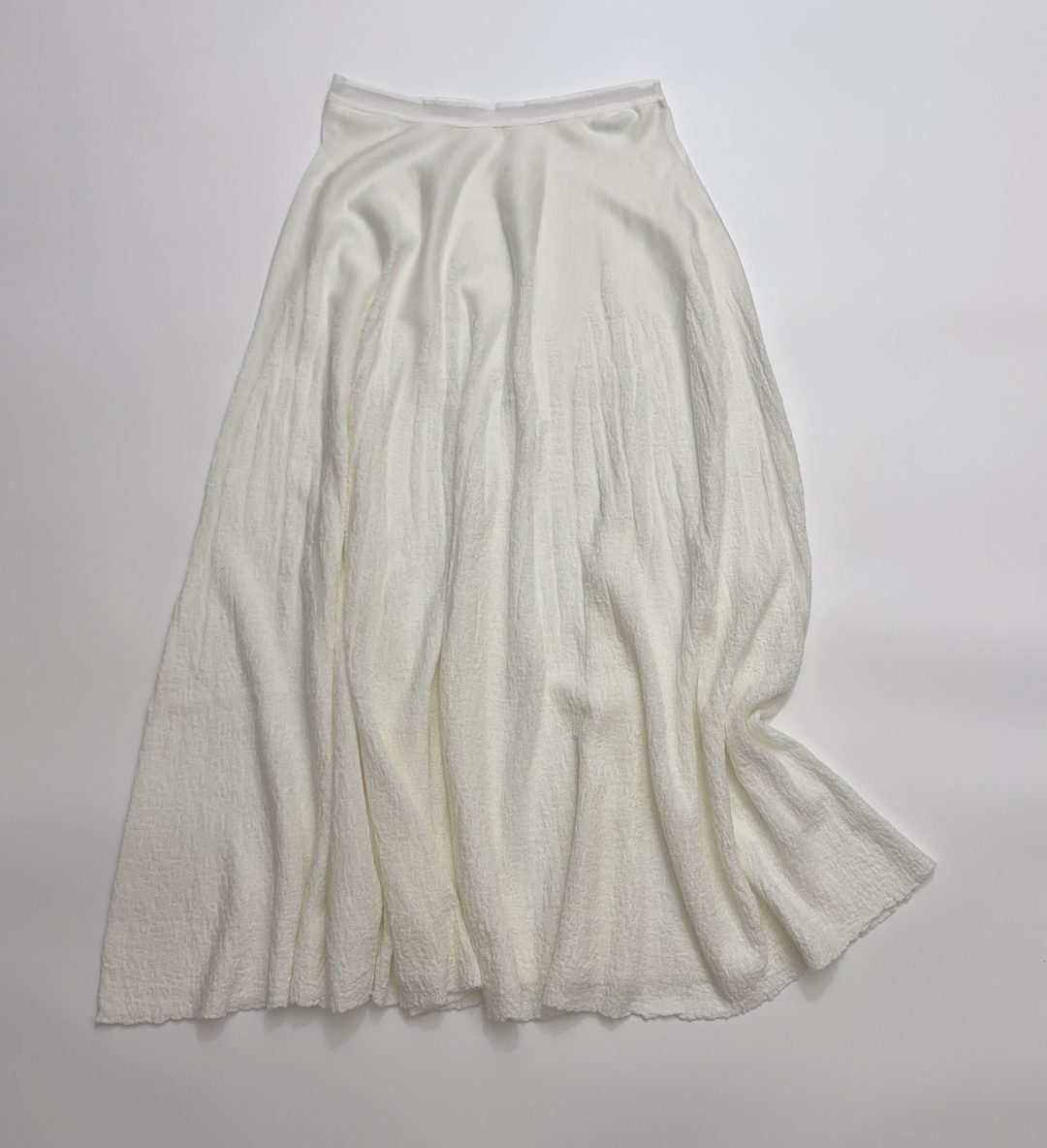 SWAYING SS26 Wool Pleated A-Line Long Skirt