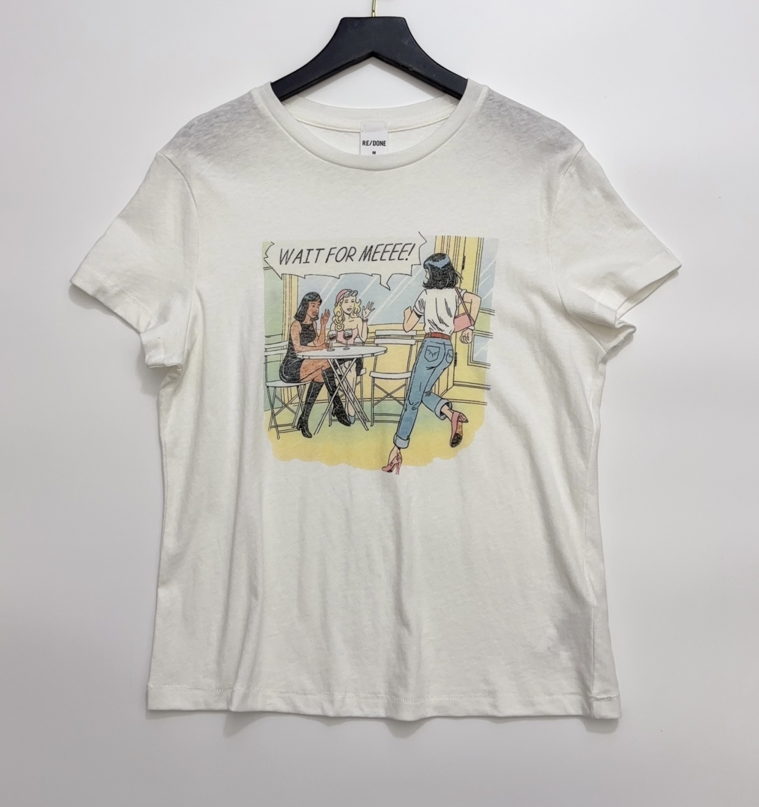 Re/Done 26 Spring/Summer Vintage Print Casual T-Shirt