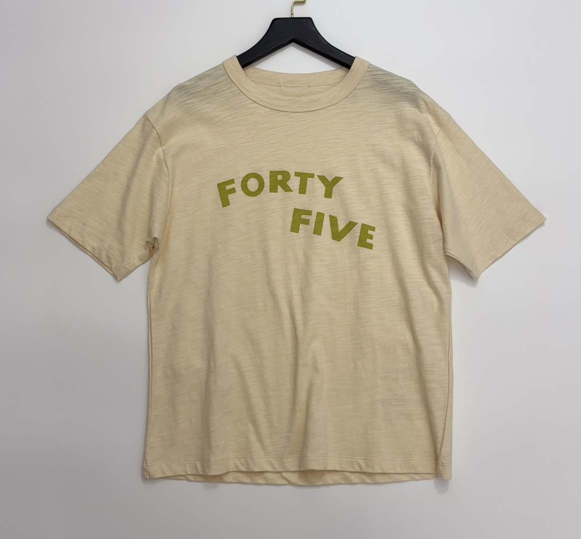 Japanese Style R-Letter Simple Print Loose Short Sleeve T-Shirt