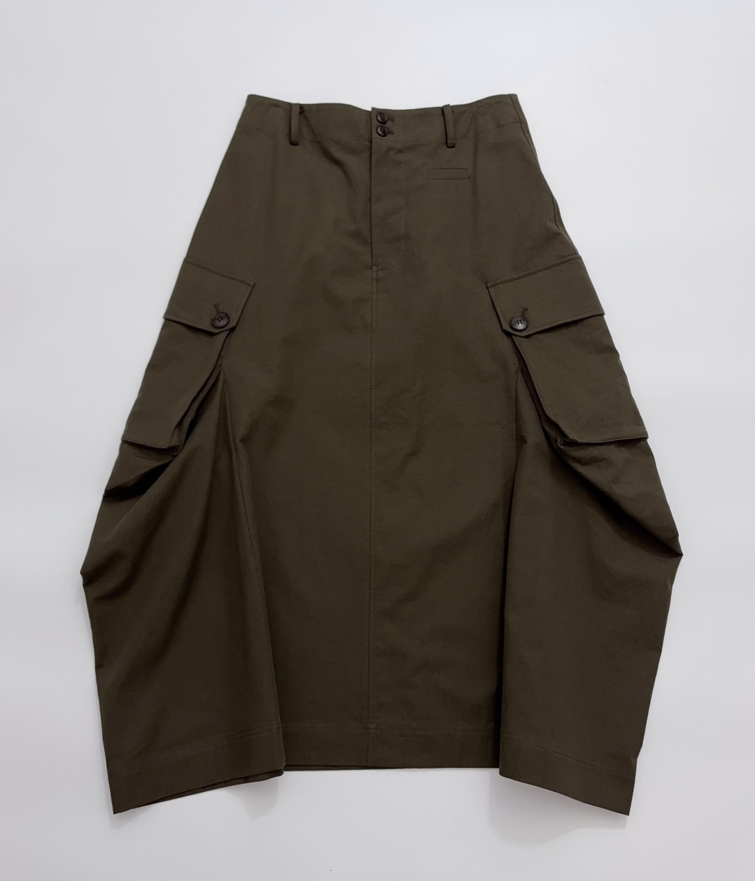 YS Large Pocket Cargo Skirt Blossom Lantern Midi Skirt