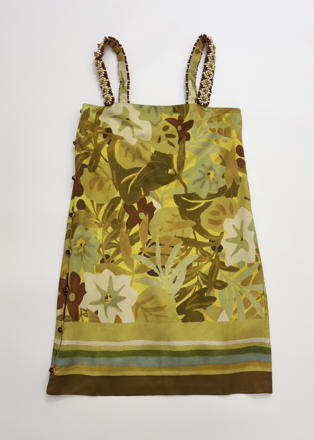 Alémais Vintage Beaded High Waist Cami Mini Dress