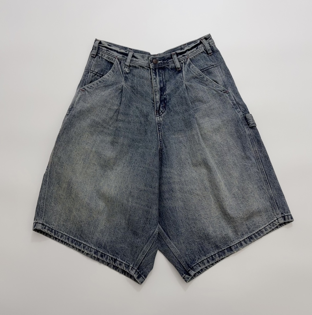 R13 Distressed Denim Mid-Length Shorts