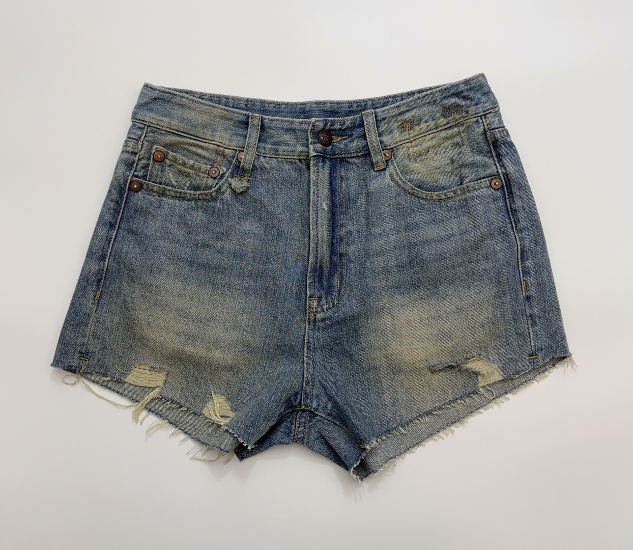 R13 Distressed Denim Shorts