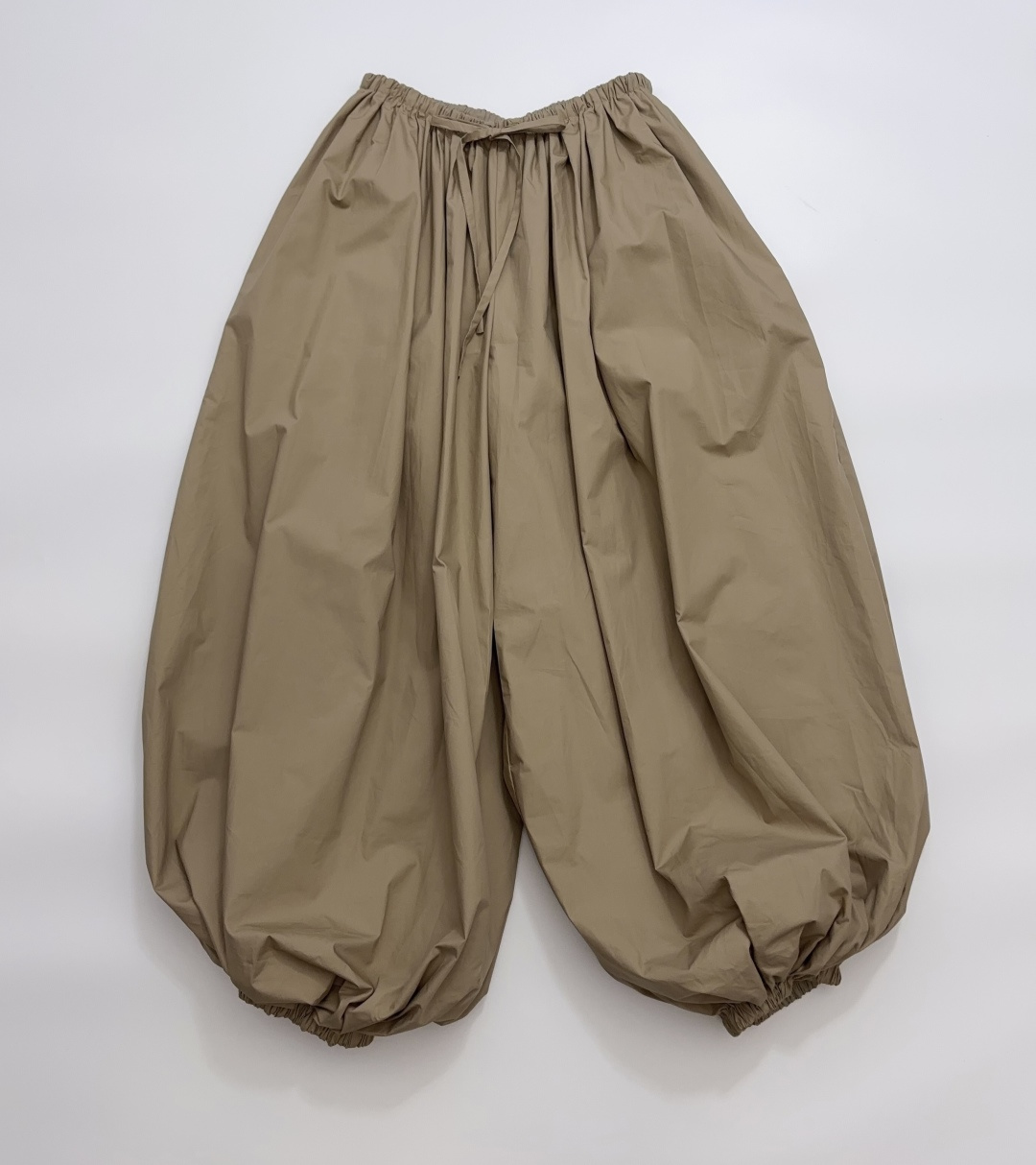 INTO THE EAST Relaxed Khaki Cotton Wide-Leg Lantern Pants