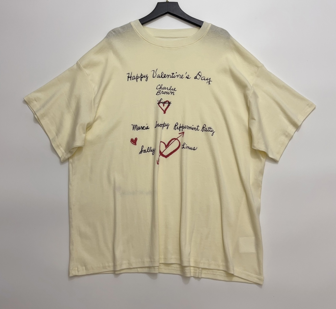 Margesherwood Heart Letter Print Round Neck Short Sleeve T-Shirt
