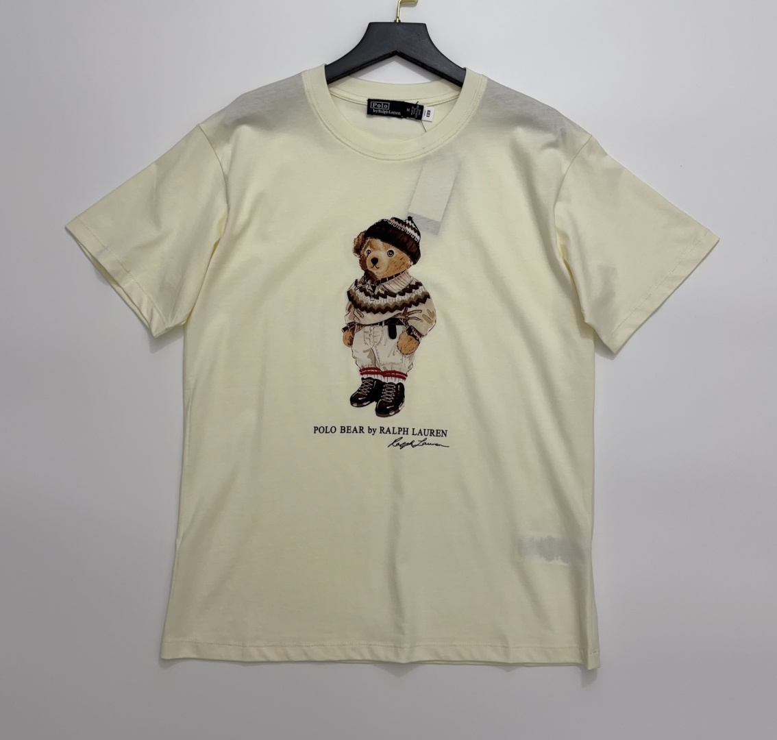 Polo Ralph Lauren Cartoon Bear Print Round Neck Short Sleeve T-Shirt