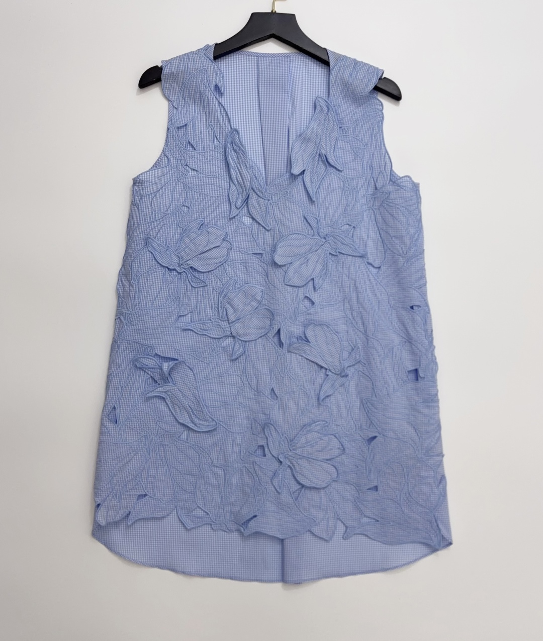 Vivetta 3D Floral Cutout Sleeveless V-Neck Cotton Top