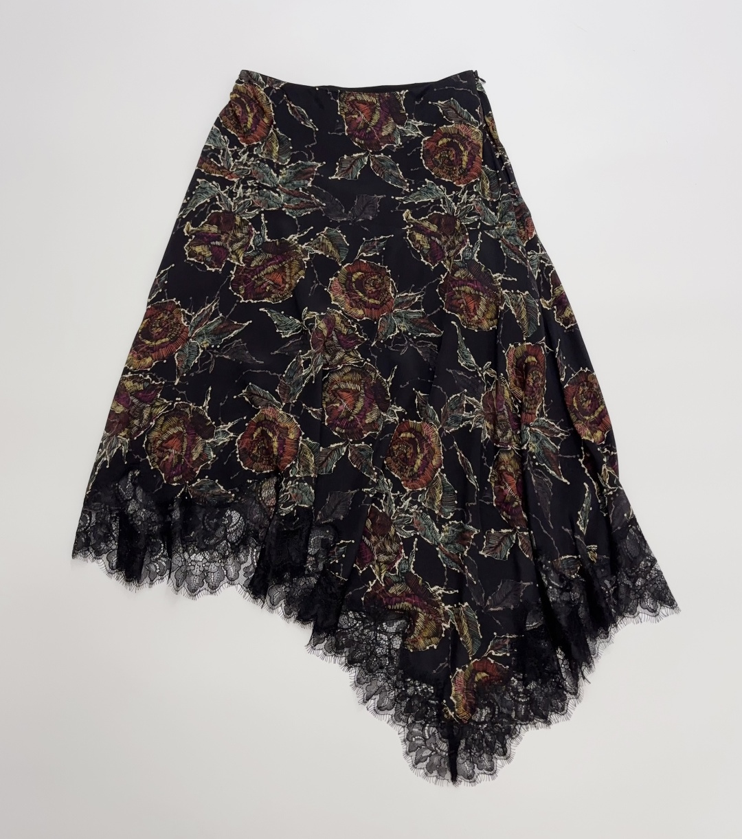 Asymmetrical Patchwork Lace Skirt
