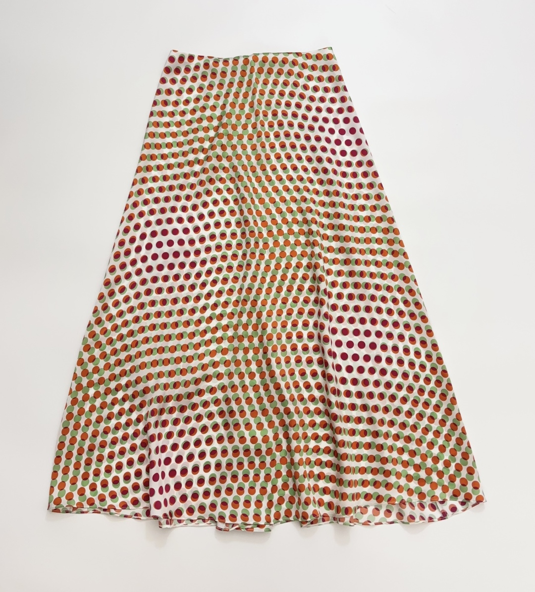 Dvn Vintage Polka Dot Midi Colorblock A-Line Skirt