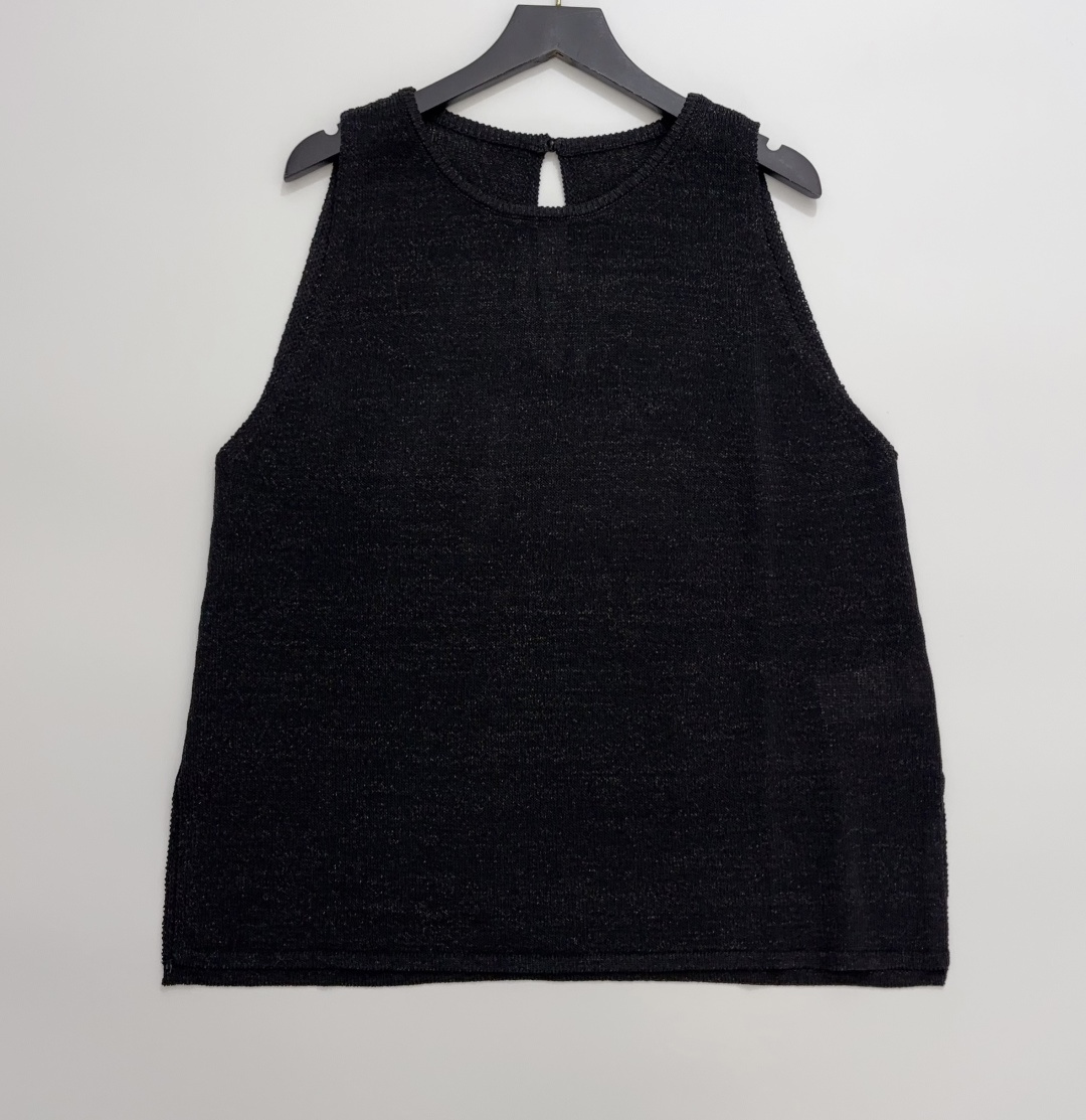 Auti Seminario Simple Solid Color Knitted Vest Top