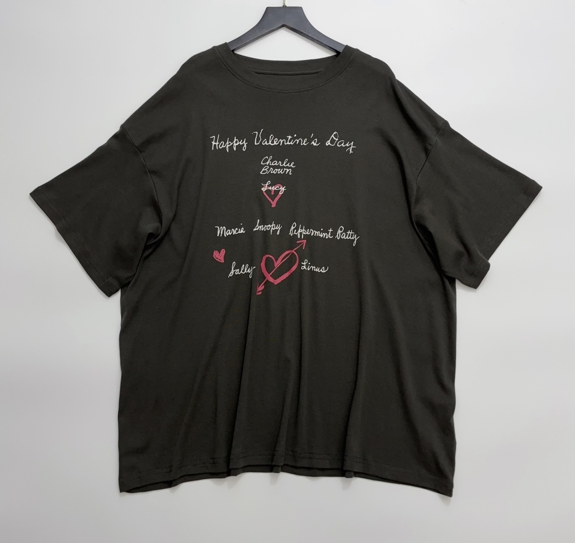 Margesherwood Heart Letter Print Round Neck Short Sleeve T-Shirt