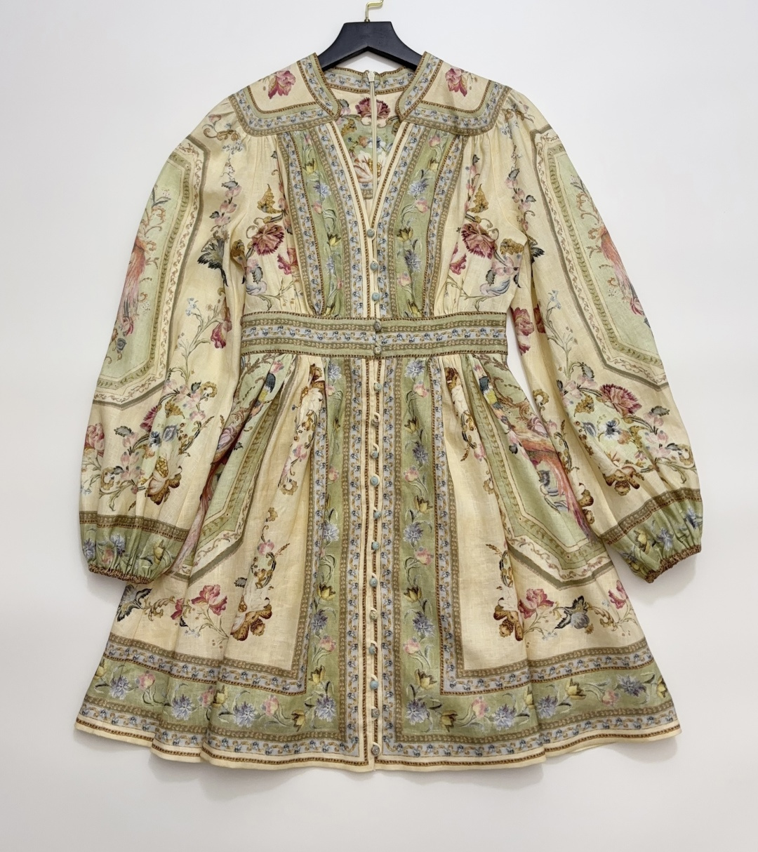 Zimmermann Roselight Floral Print V-Neck European Mini Dress