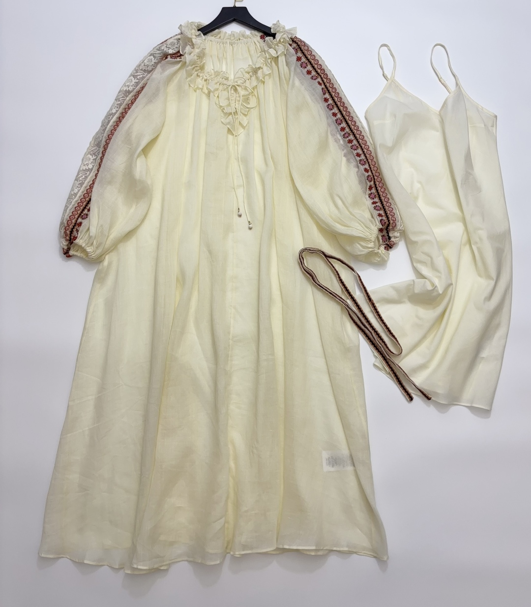 Zimmermann LNDRA Elastic Collar Lantern Sleeve Tie Dress