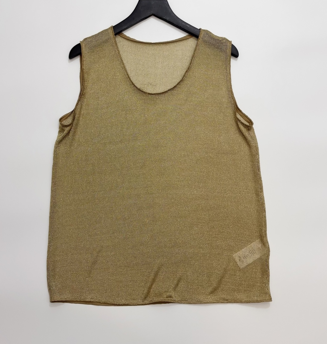 The Attico Attico Lightweight Sheer Cutout Lurex U-Neck Sleeveless Top