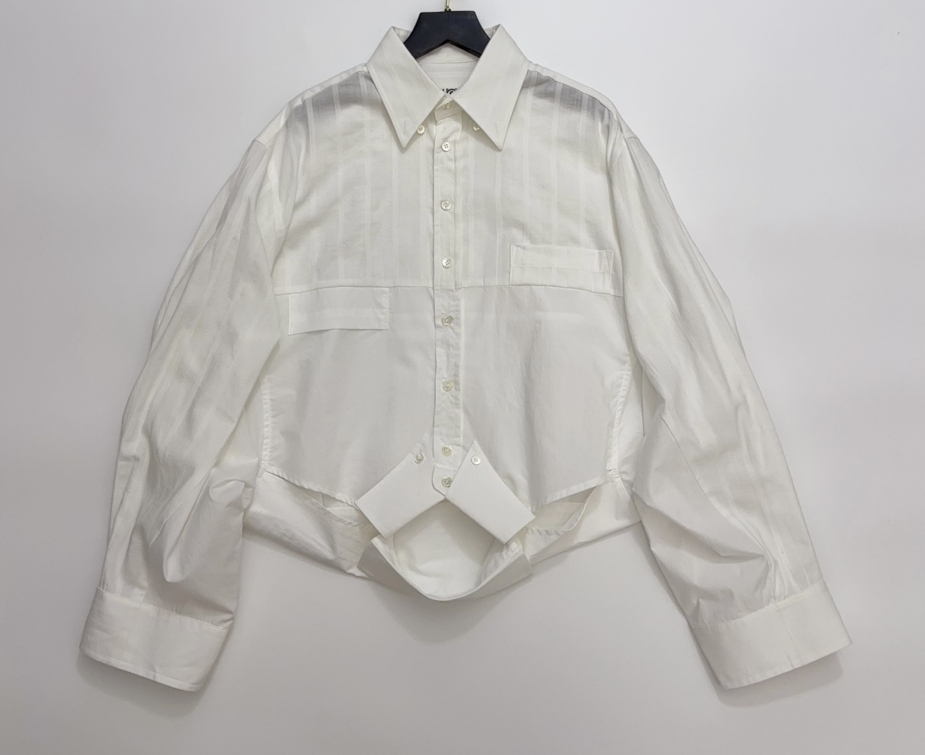MM6 Maison Margiela Lapel Asymmetric Long Sleeve Shirt Top