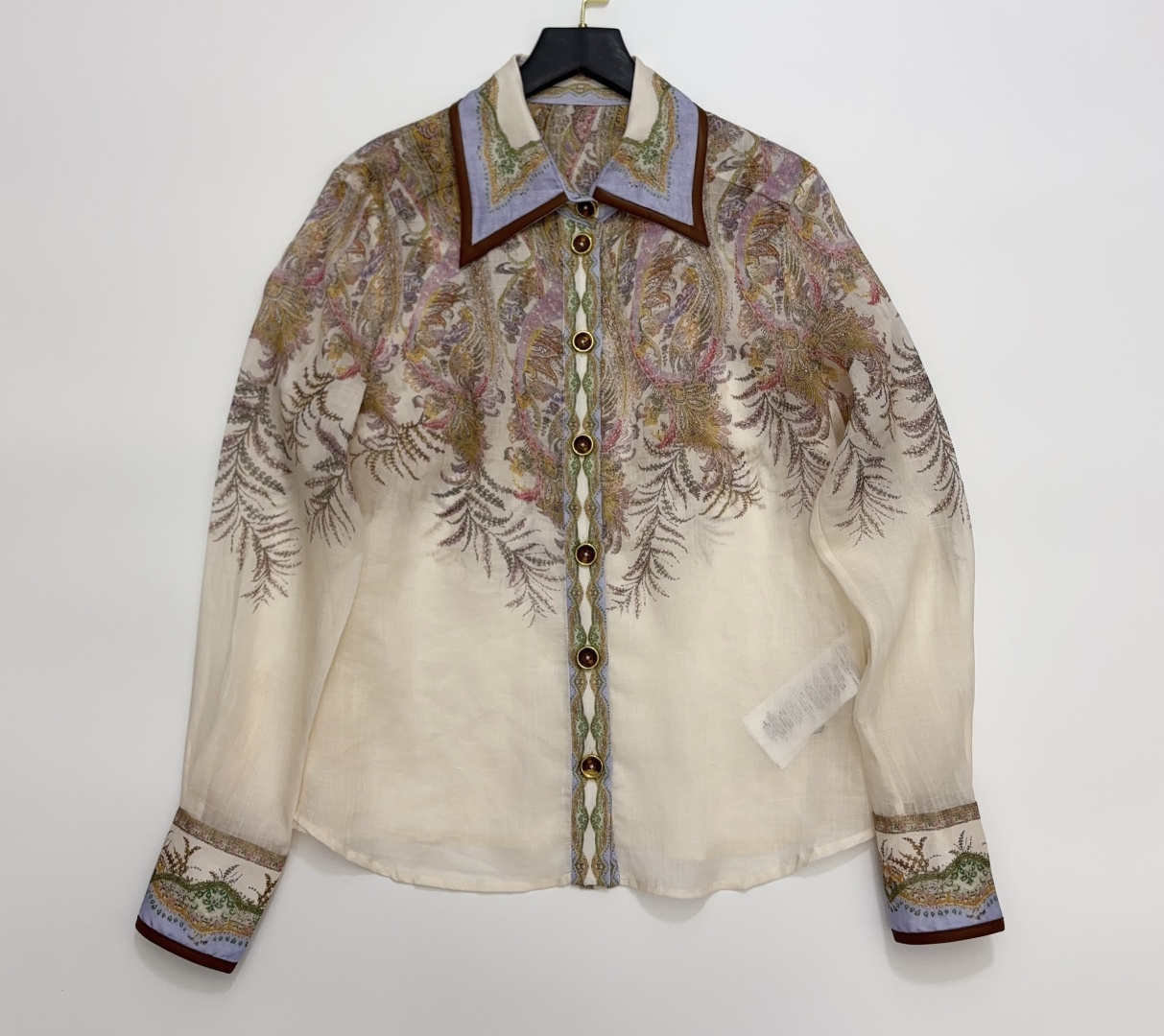 Zimmermann 26 Spring/Summer European Style Patterned Long Sleeve Shirt