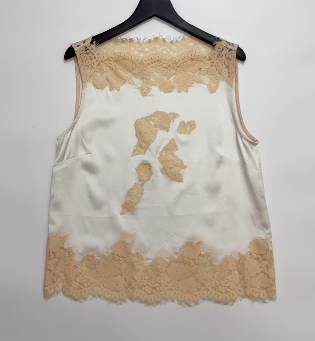 Dôen Viviane Lace-Paneled Silk Satin Camisole