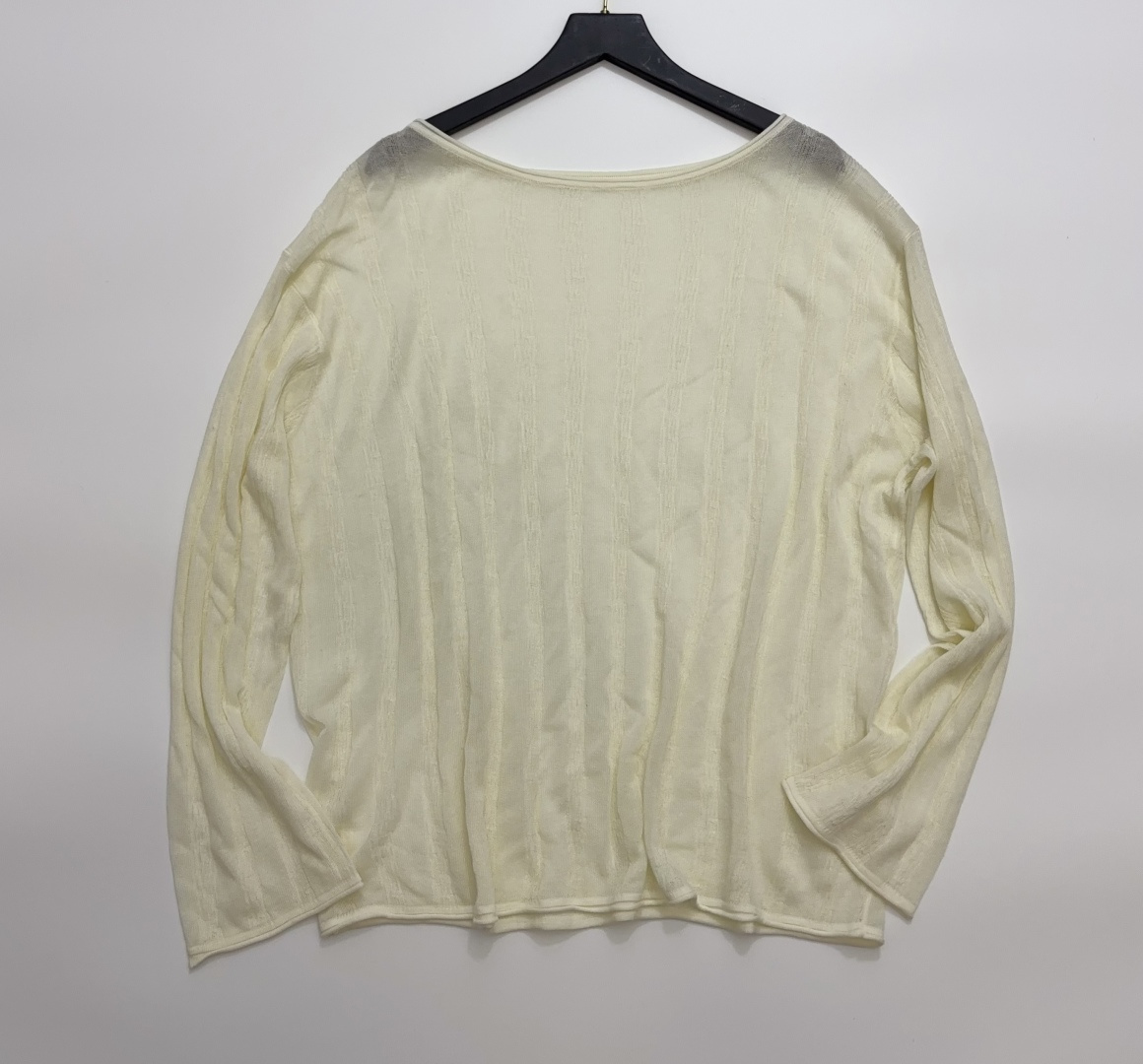 ENFÖLD Textured Stripe Hollow-out Pullover Knit Top
