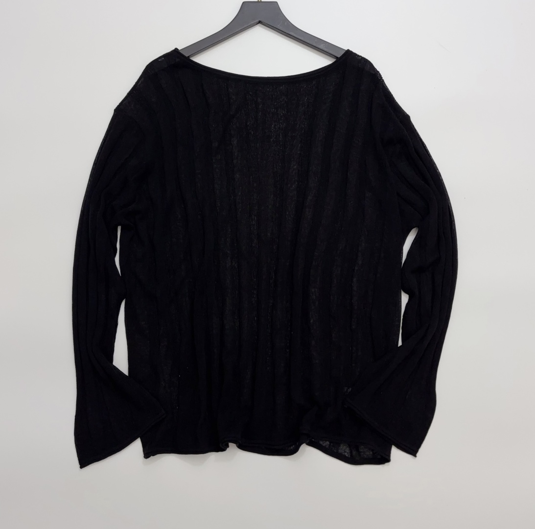 ENFÖLD Textured Stripe Hollow-out Pullover Knit Top