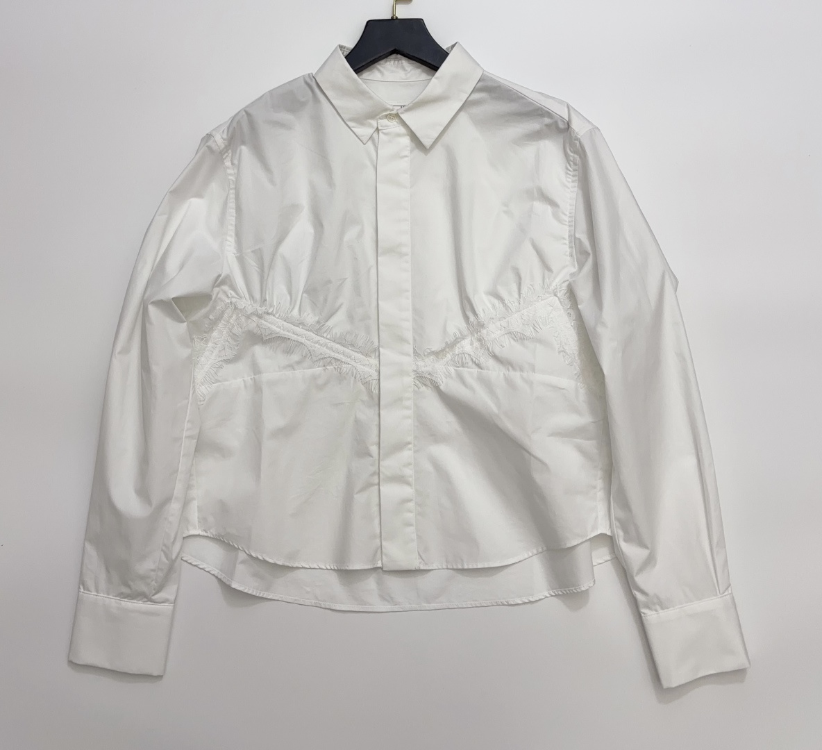 Sacai 26 Spring/Summer Lace-Paneled Striped Shirt Top
