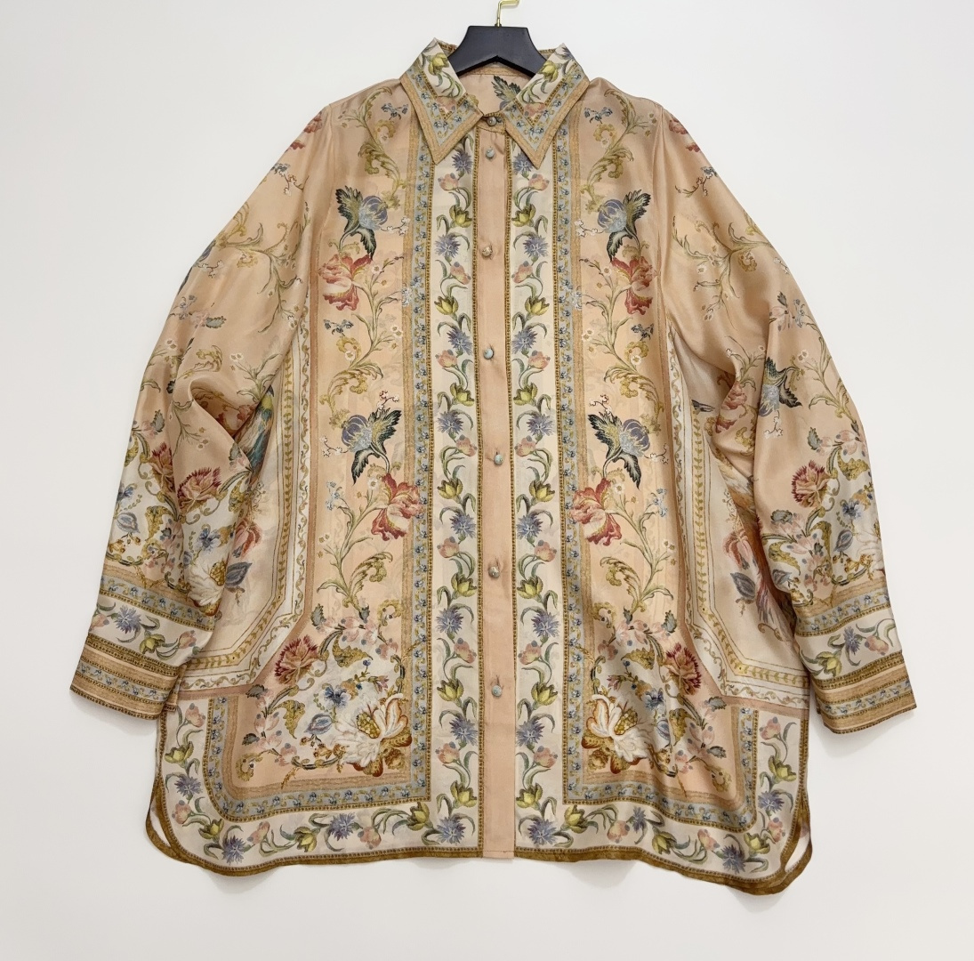 Zimmermann ROSELIGHT Silk Print Casual Shirt
