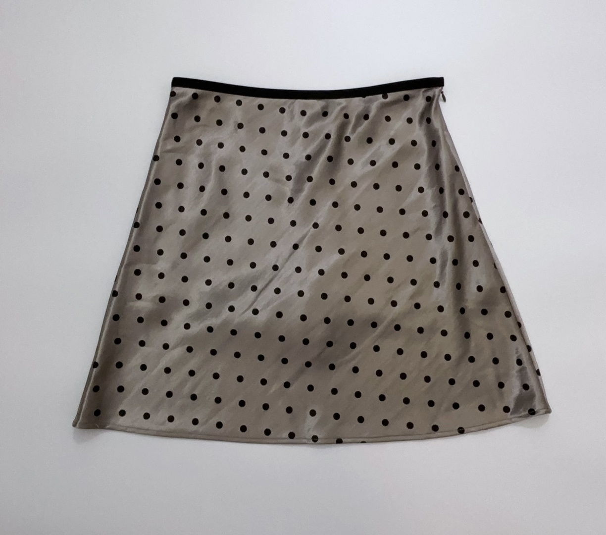 Rouje Small Polka Dot Smooth Finish Mini Skirt with Contrast Trim