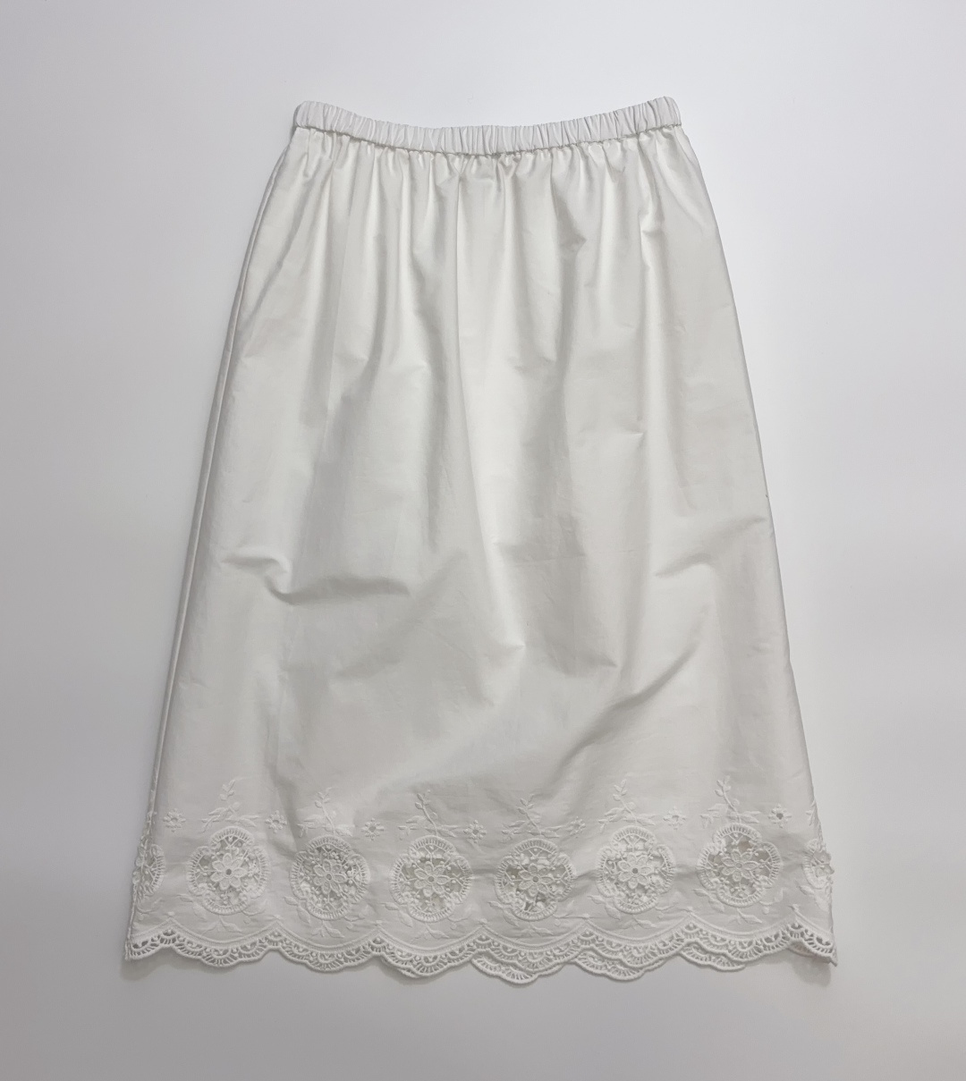 Carven Openwork Embroidered Elastic Waist Skirt