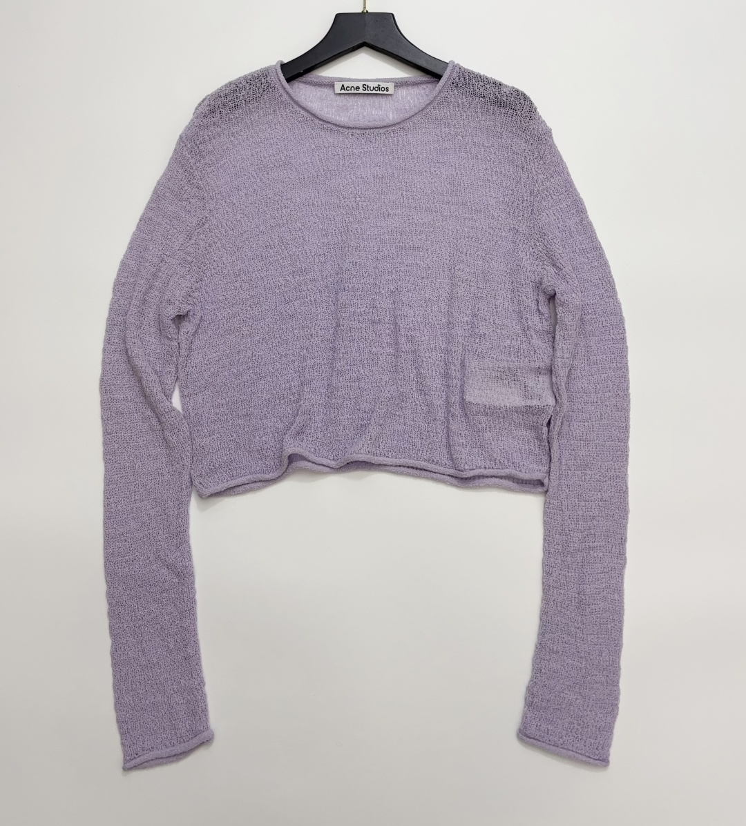 Acne Studios Cut-out Round Neck Pullover Long Sleeve Knit Top