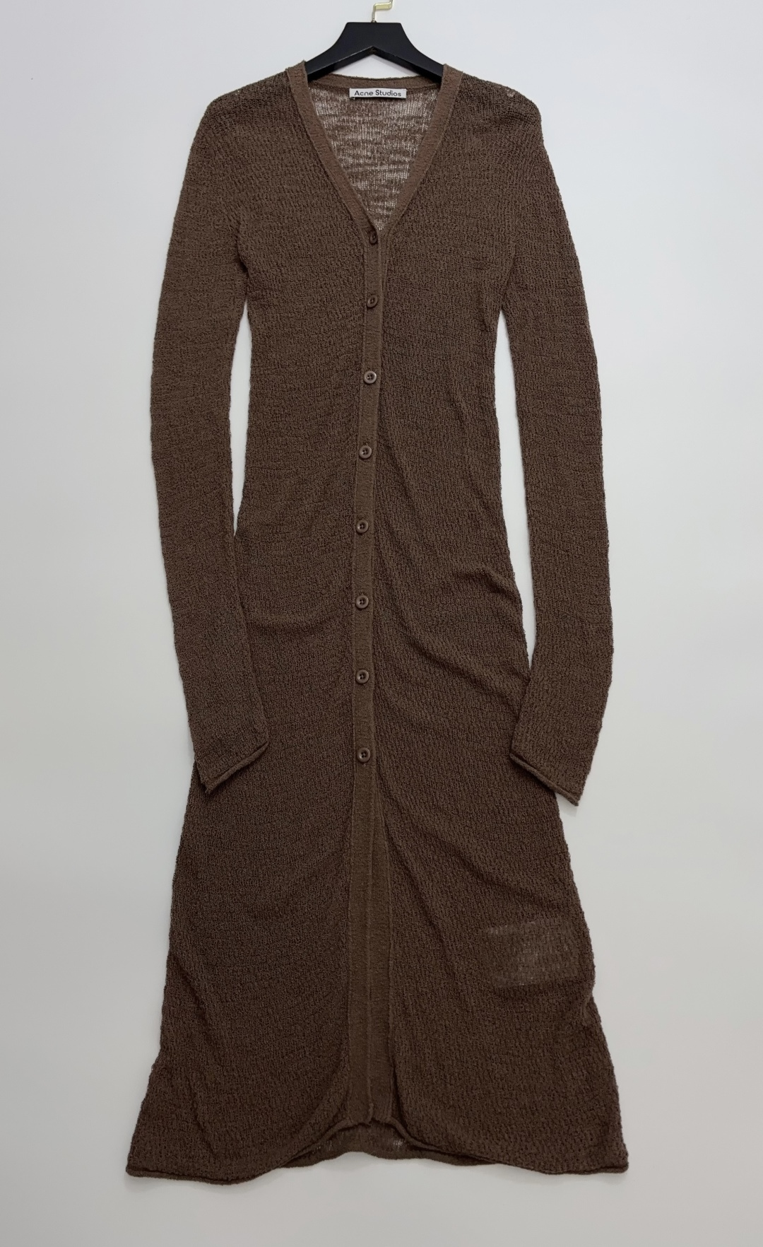 Acne Studios Coffee Deep V Slim Fit Knit Cardigan