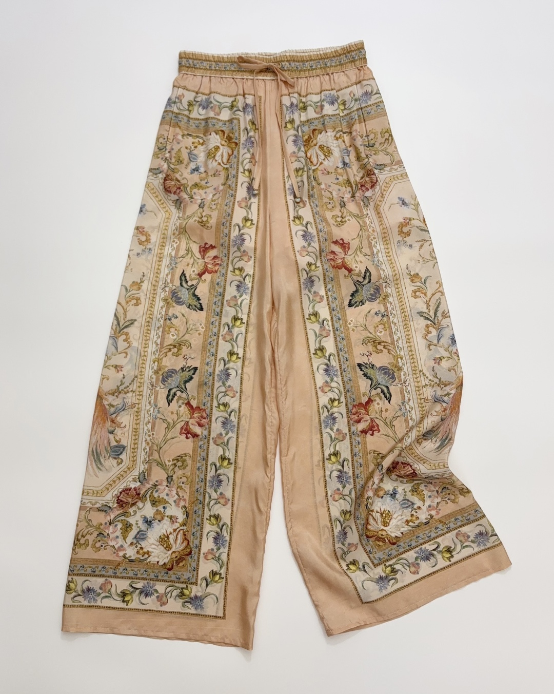 Zimmermann ROSELIGHT Silk Print Flared Trousers