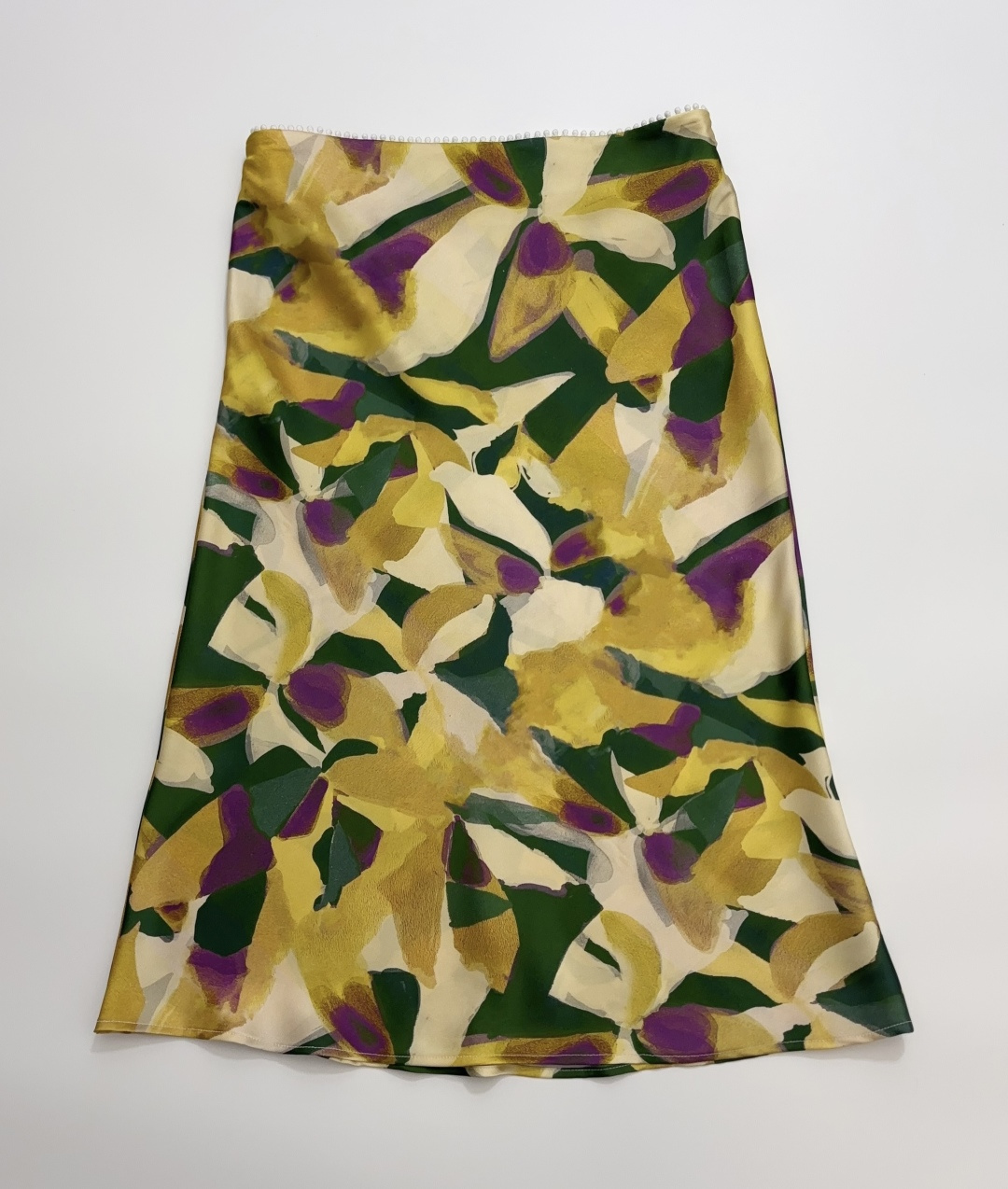 Lace Waist Abstract Geometric Print Mermaid Skirt