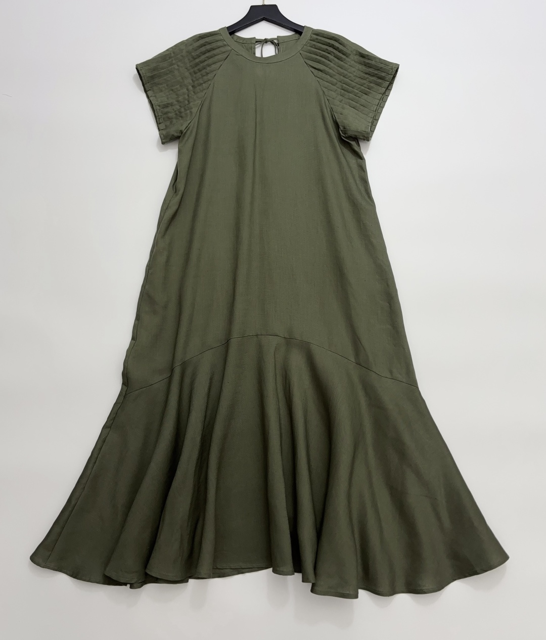 Tencel Linen Long Sleeve Round Neck Mermaid Loose Dress