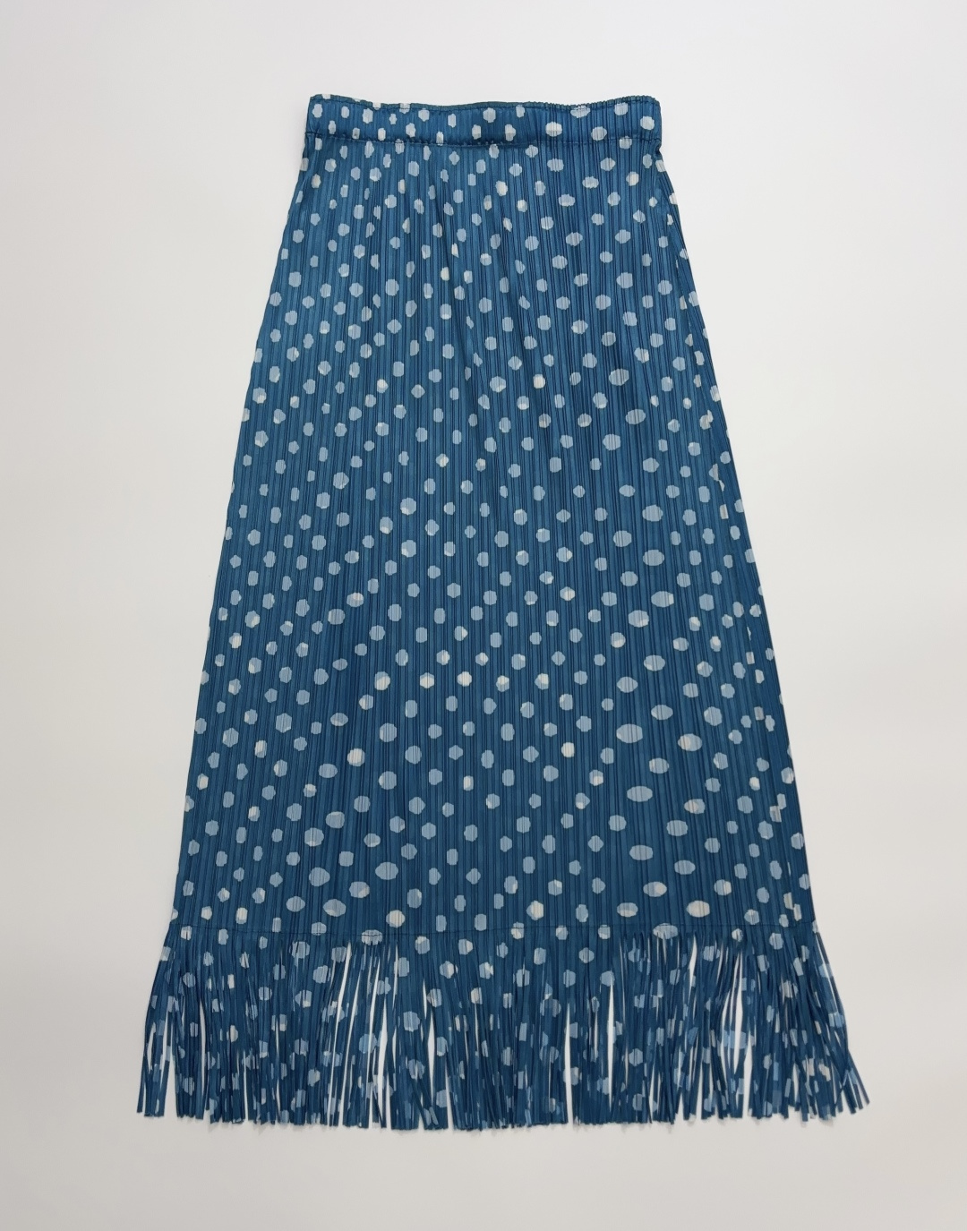 Issey Miyake Pleated Stretch Fabric Midi Skirt