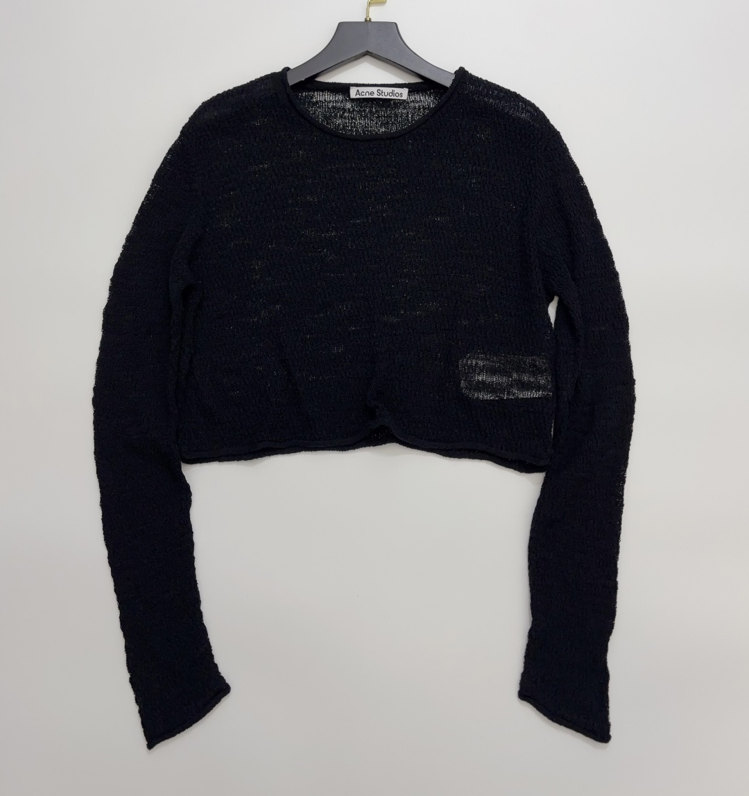 Acne Studios Cut-out Round Neck Pullover Long Sleeve Knit Top