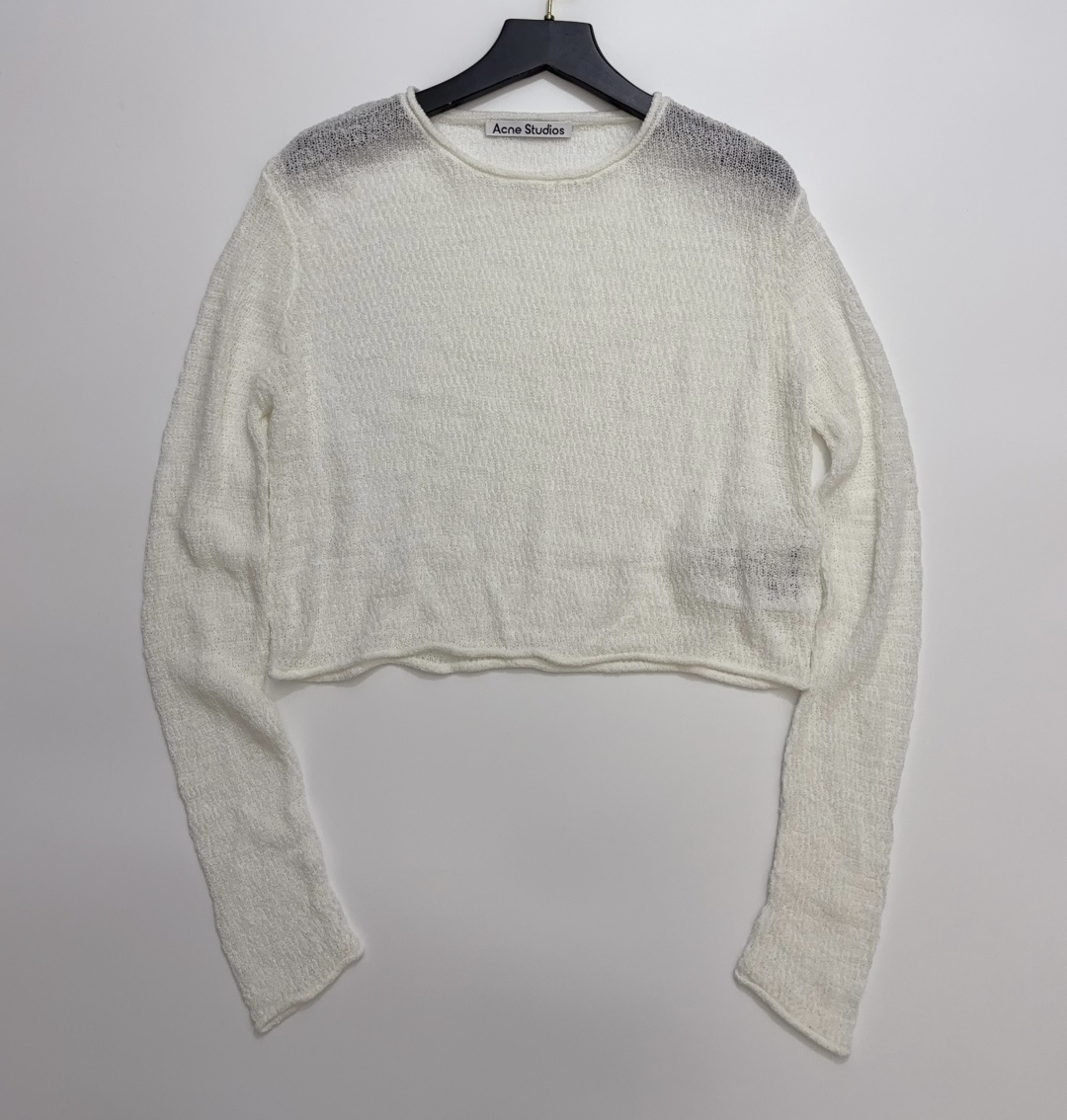 Acne Studios Cut-out Round Neck Pullover Long Sleeve Knit Top