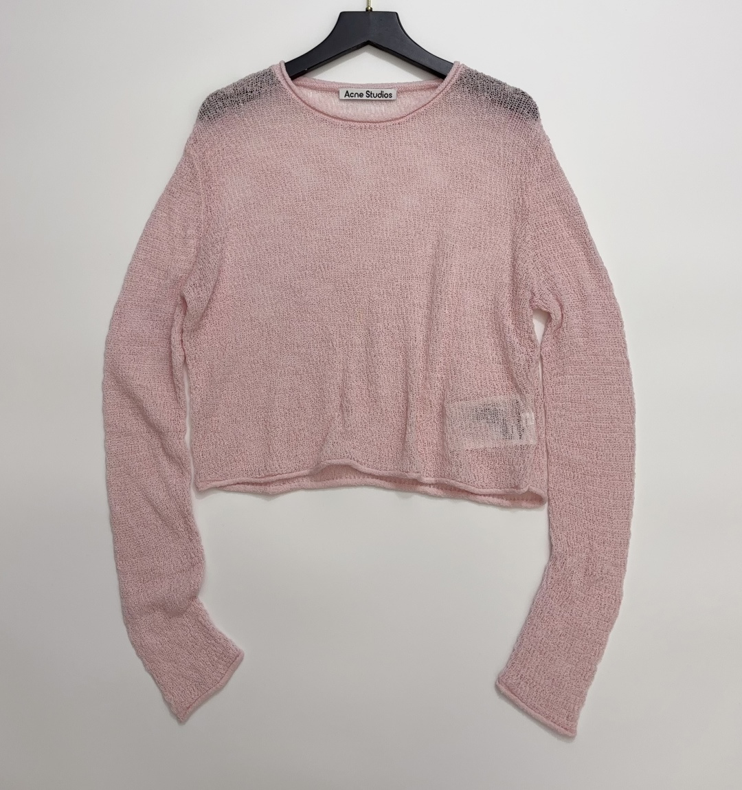 Acne Studios Cut-out Round Neck Pullover Long Sleeve Knit Top